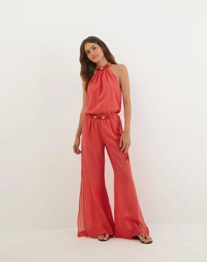 Women ViX Paula Hermanny Matching Sets Sally Blouse 8211 Raspberry