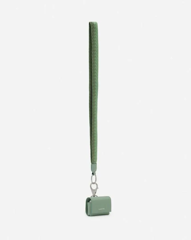 Women Wallets and Small Leather Goods Lanvin Signature Leather Case For Airpods Pro Vert De Gris
