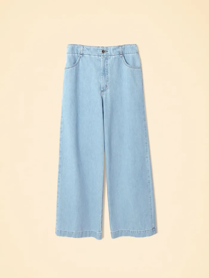 Women XRENA Light Blue Lucca Denim Pant Pants and Jumpsuits