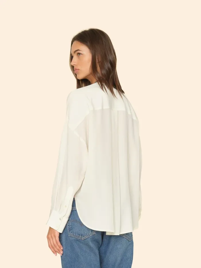 Women XRENA White Agate Frances Silk Shirt Shirts Women XRENA White Agate Frances Silk Shirt Shirts