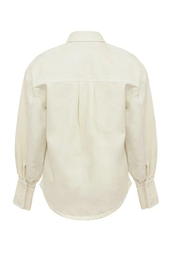 Women Zuri Ivory Denim Shirt House Of CB Tops