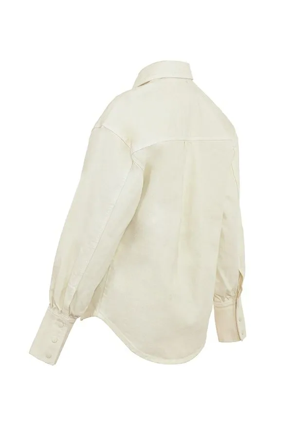 Women Zuri Ivory Denim Shirt House Of CB Tops