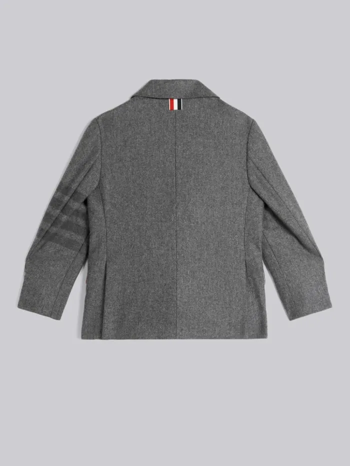 Wool Flannel Tonal Engineered 4bar Classic Sport Coat Medium Grey GirlsBoys Thom Browne Jackets And Outerwear