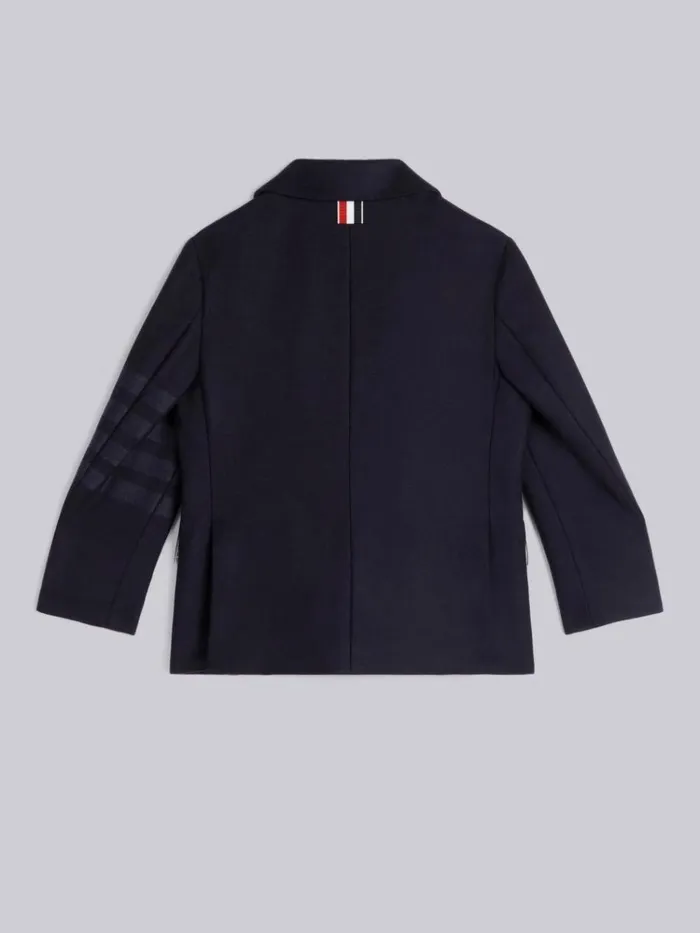 Wool Flannel Tonal Engineered 4bar Classic Sport Coat Navy GirlsBoys Thom Browne Jackets And Outerwear