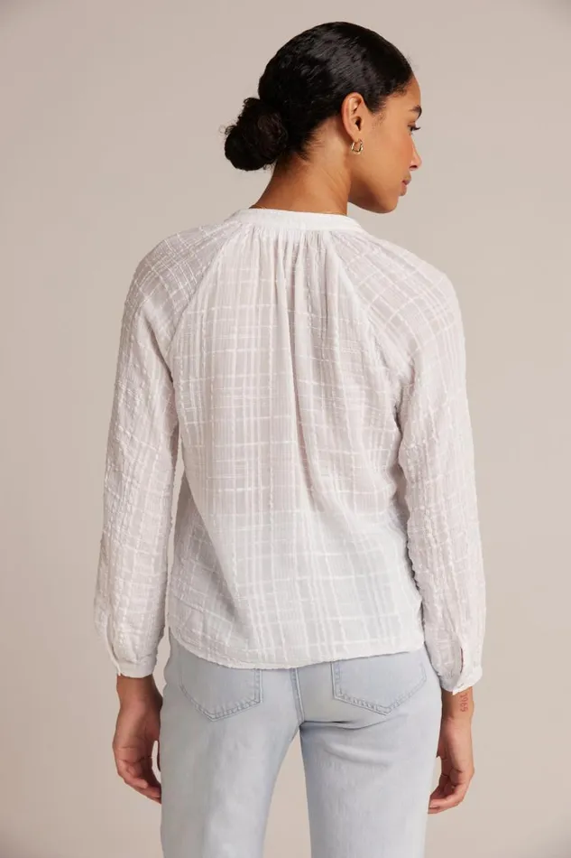 Woven Plaid Raglan Blouse 8211 White Women Bella Dahl Long Sleeve