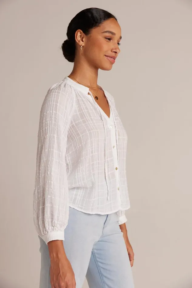 Woven Plaid Raglan Blouse 8211 White Women Bella Dahl Long Sleeve