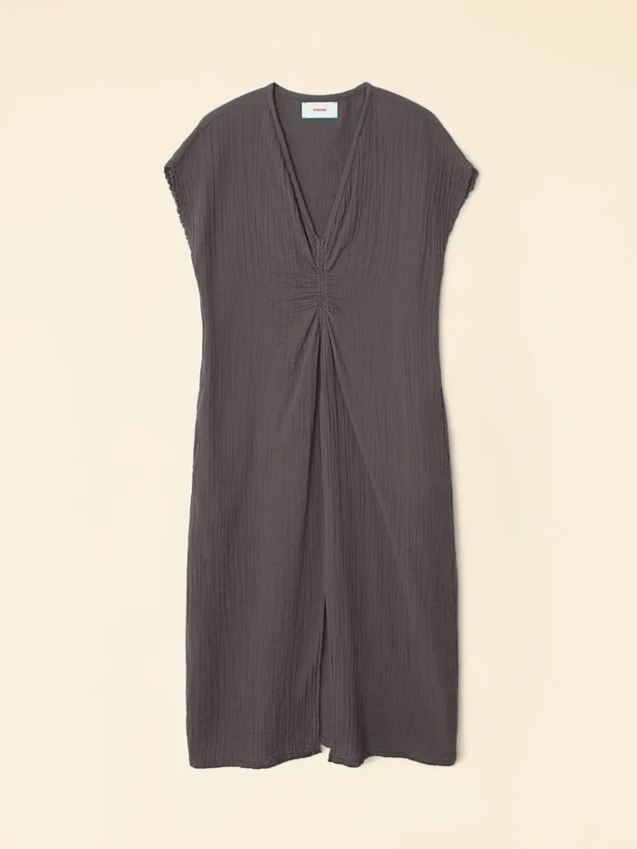 XRENA Dresses Women Charcoal Drue Dress XRENA Dresses Women Charcoal Drue Dress