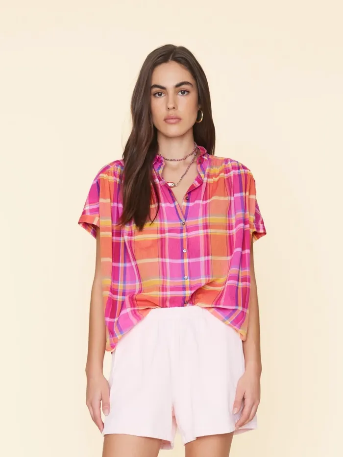 XRENA Shirts Women Coral Blaze Paxton Shirt XRENA Shirts Women Coral Blaze Paxton Shirt