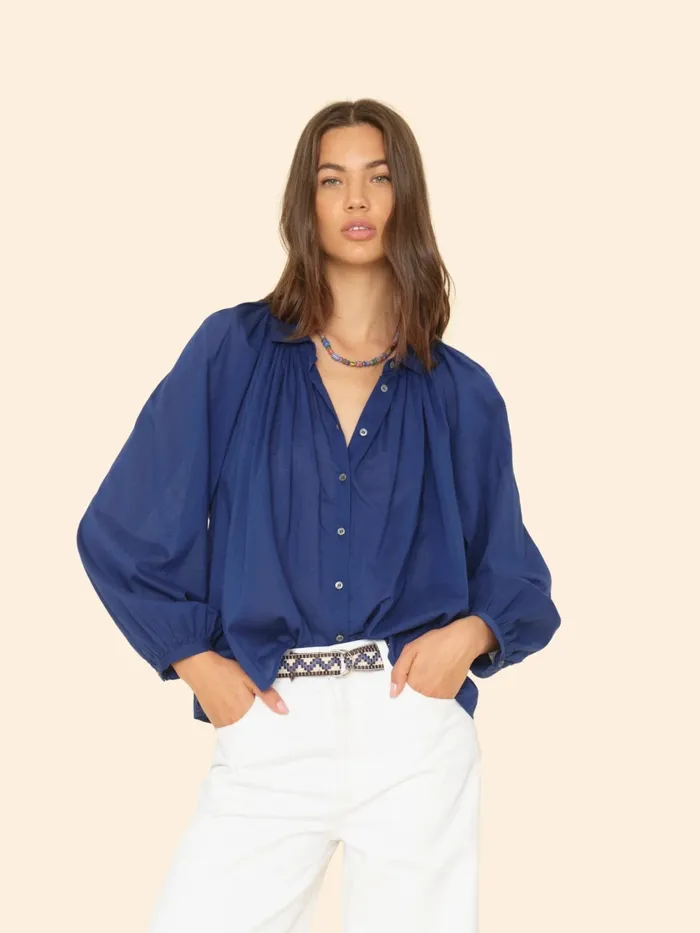 XRENA Shirts Women Marine Blue Fabienne Shirt XRENA Shirts Women Marine Blue Fabienne Shirt