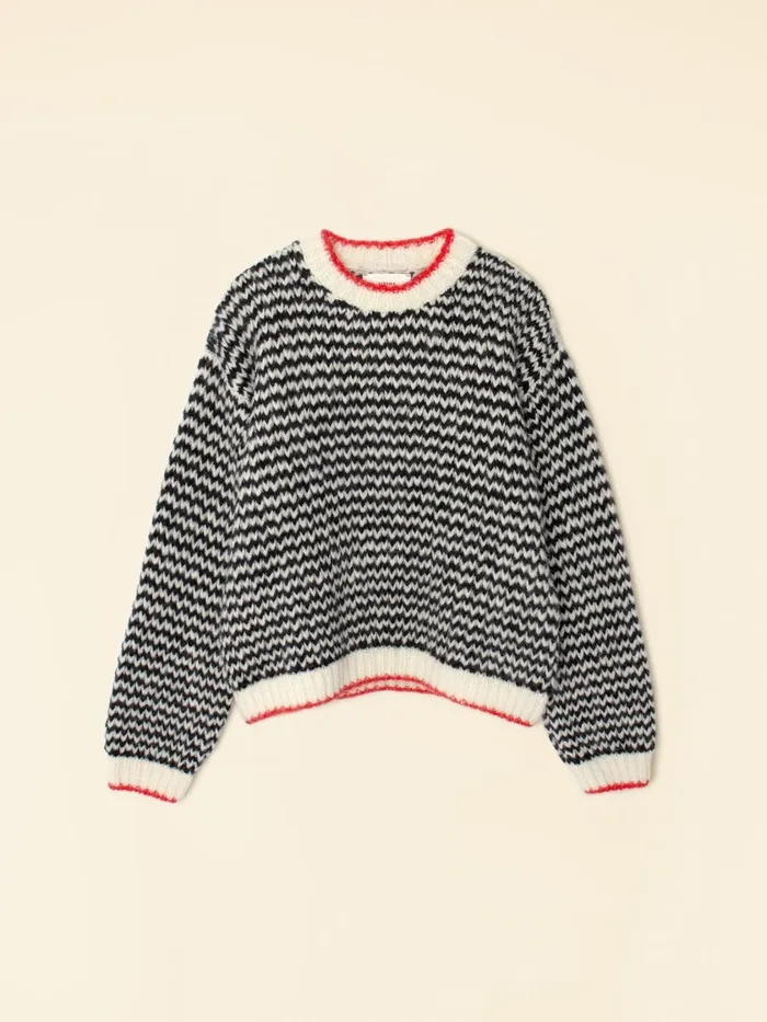 XRENA Sweaters and Jackets Women Black Creme Mabel Sweater XRENA Sweaters and Jackets Women Black Creme Mabel Sweater