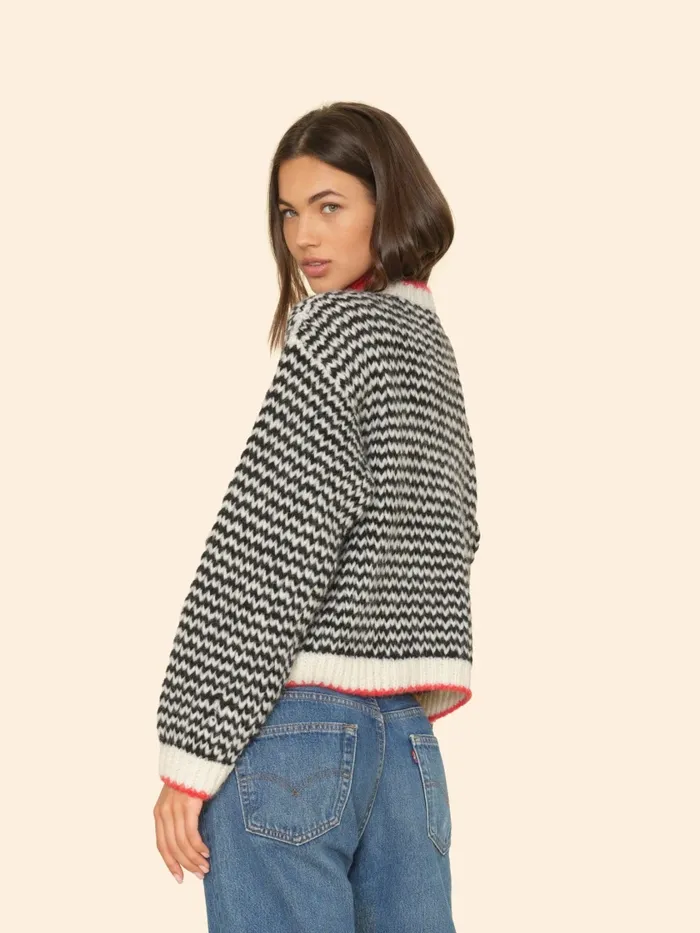 XRENA Sweaters and Jackets Women Black Creme Mabel Sweater XRENA Sweaters and Jackets Women Black Creme Mabel Sweater
