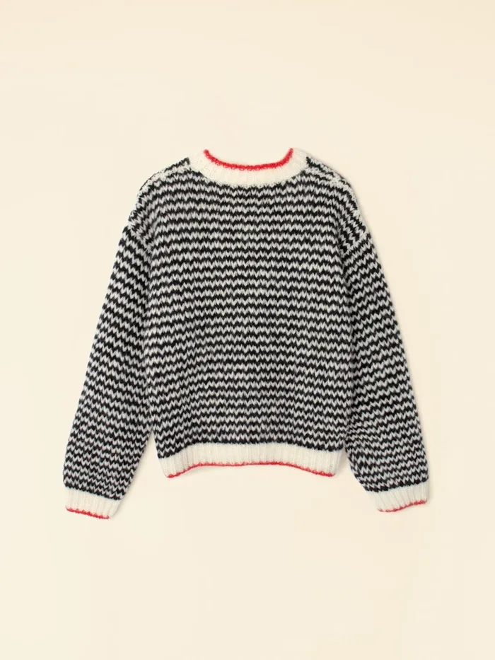 XRENA Sweaters and Jackets Women Black Creme Mabel Sweater XRENA Sweaters and Jackets Women Black Creme Mabel Sweater