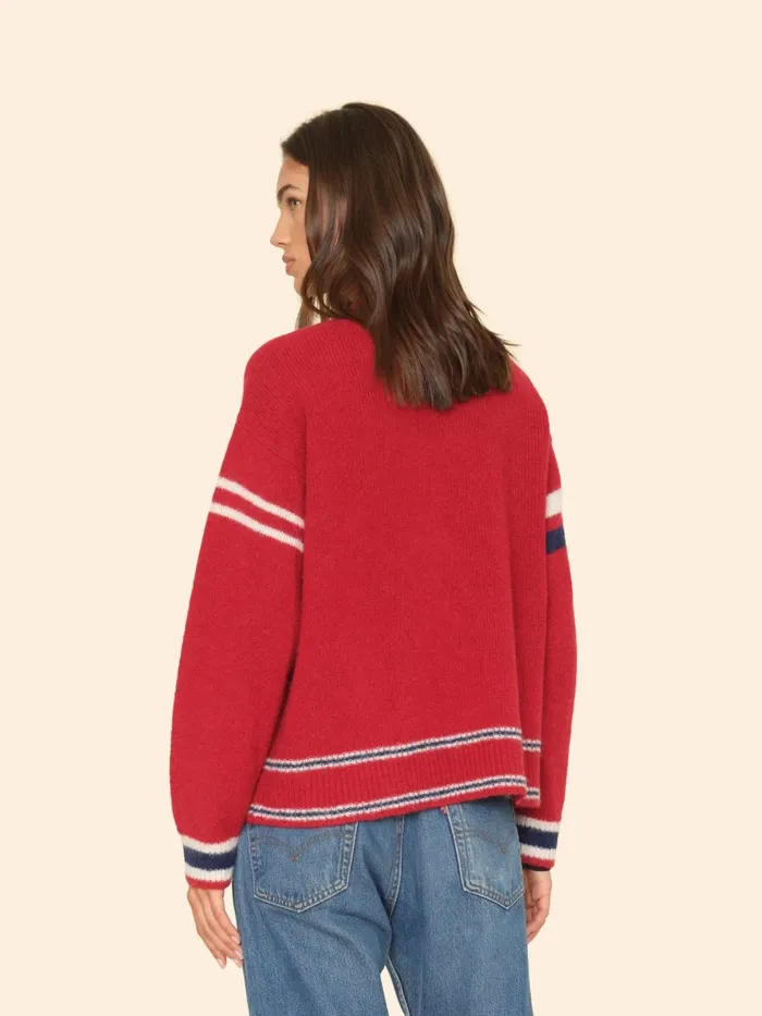 XRENA Sweaters and Jackets Women Red Blue Carey Cardigan XRENA Sweaters and Jackets Women Red Blue Carey Cardigan
