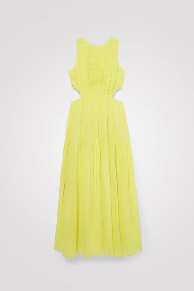 Yellow Cutout Dress Women Desigual Dresses