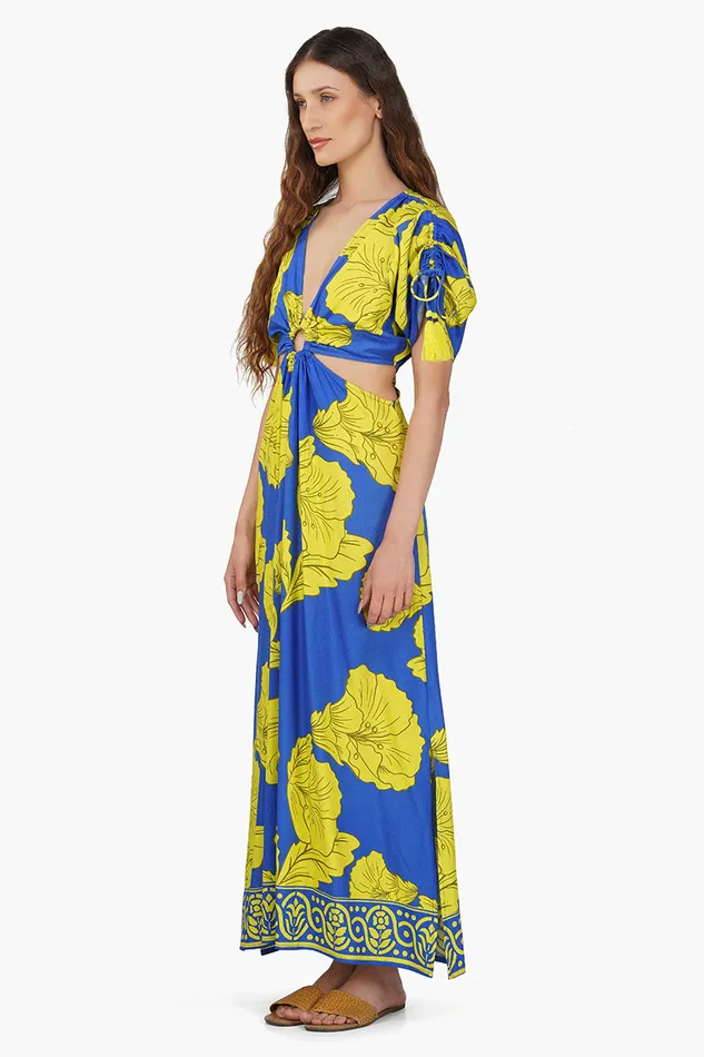 Yellow Daze Printed Ring Maxi Dress Yellow Daze Printed Ring Maxi Dress