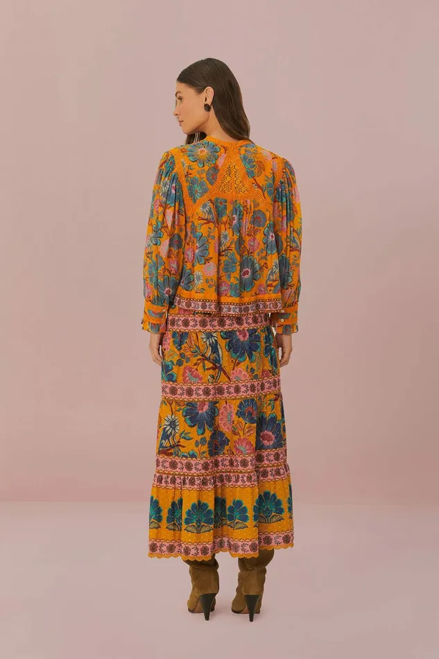 Yellow Mica Maxi Skirt Women FARM Rio Skirts Yellow Mica Maxi Skirt Women FARM Rio Skirts