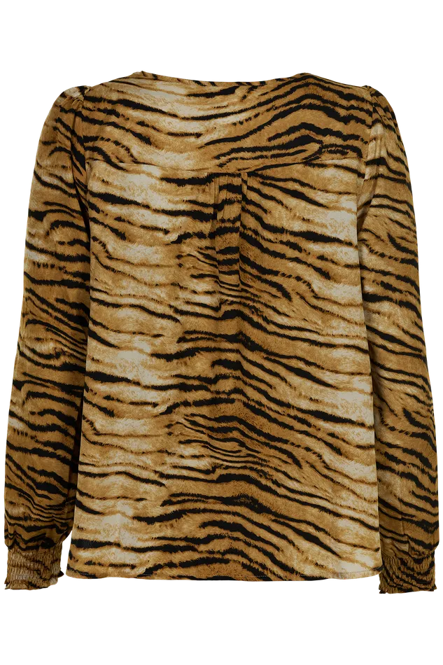 ZARINA BLOUSE 14692 821 Light Brown 821 Women IN FRONT BLOUSES SHIRTS