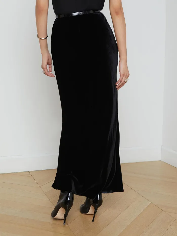 Zeta Velvet Maxi Skirt Velvet Black Women L039Agence Skirts Zeta Velvet Maxi Skirt Velvet Black Women L039Agence Skirts